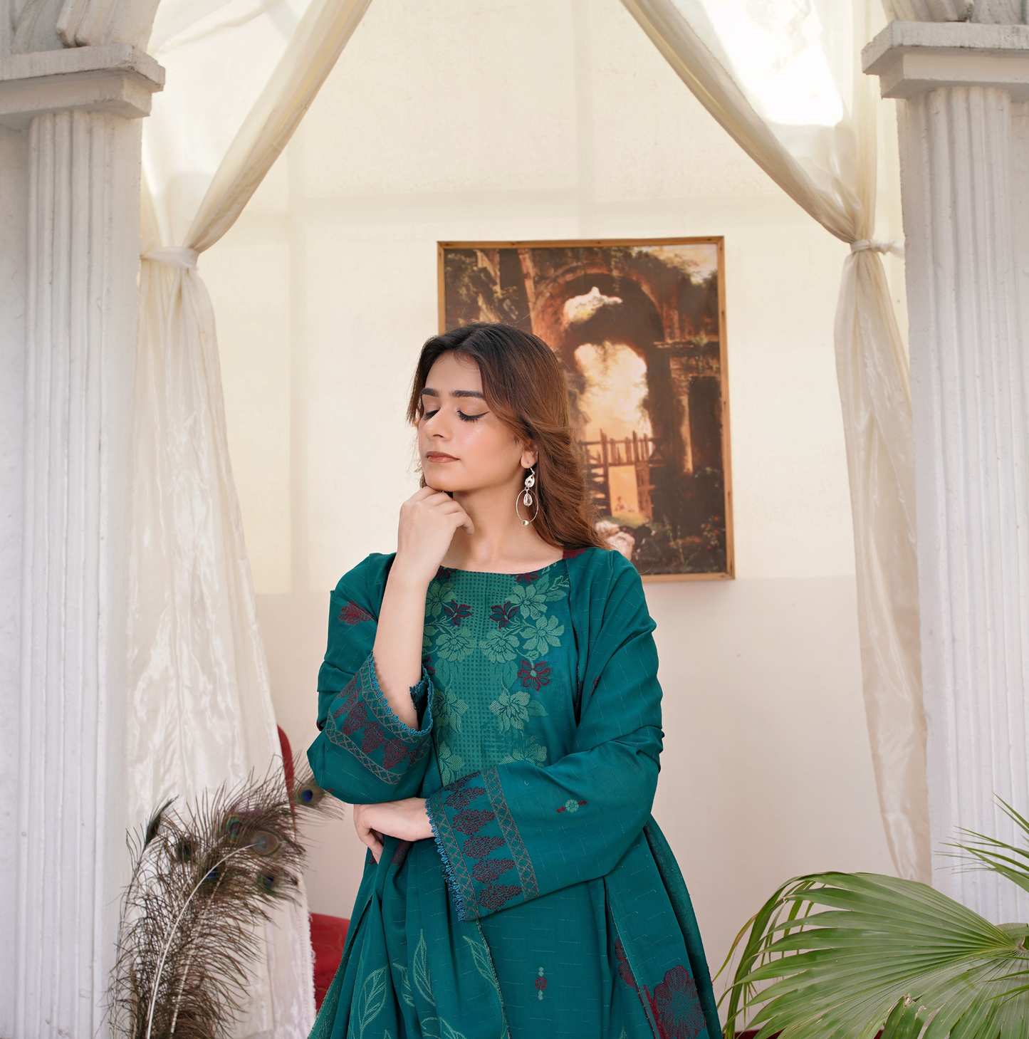 JACQUARD BROCHE AIRJET LAWN 3-PIECE SUIT (Unstitched)