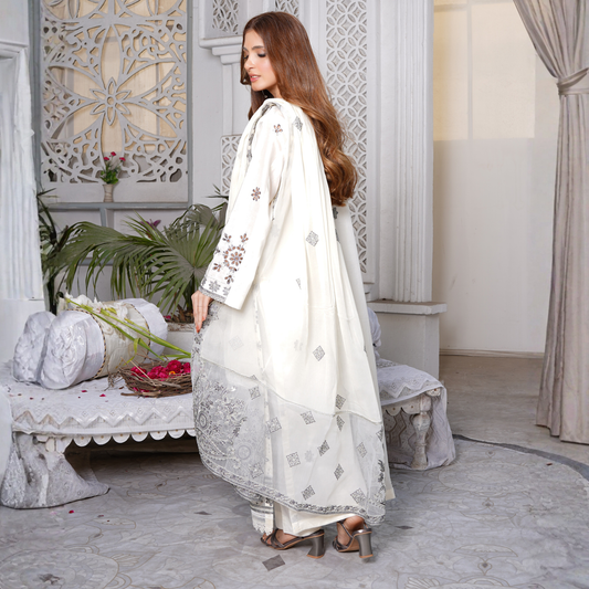 3 PIECE- EMBROIDERED LAWN SUIT (Unstitched)
