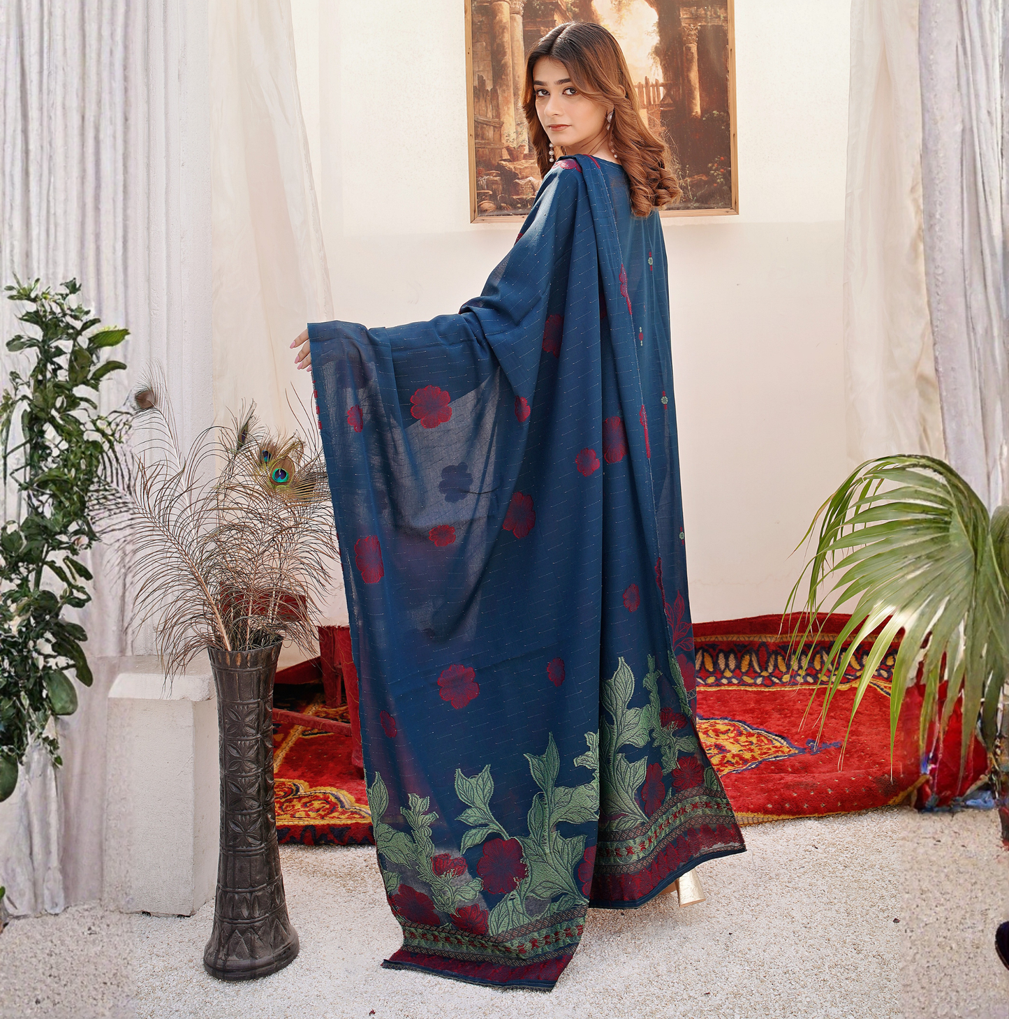 JACQUARD BROCHE AIRJET LAWN 3-PIECE SUIT(Unstitched)