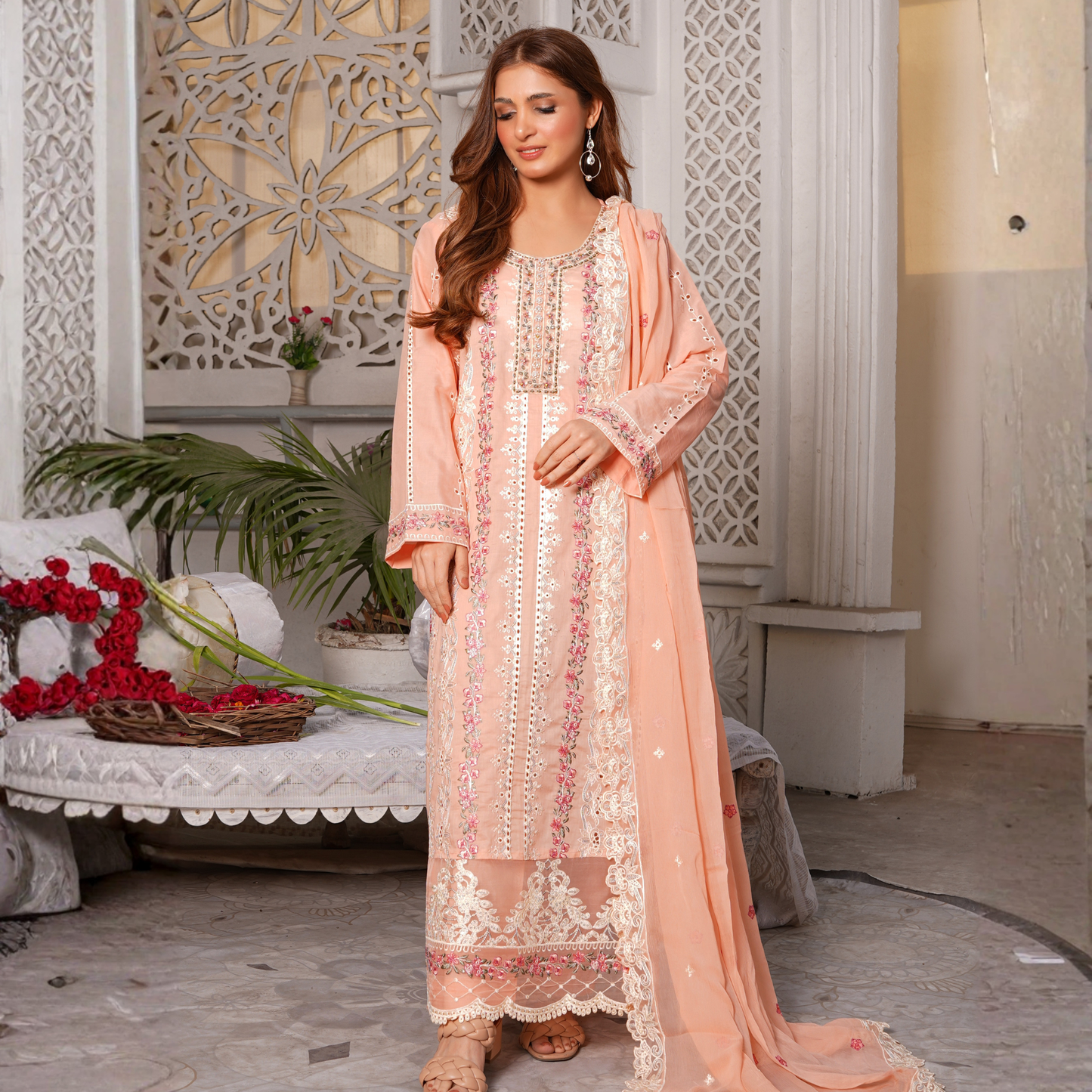 3 PIECE- EMBROIDERED LAWN SUIT