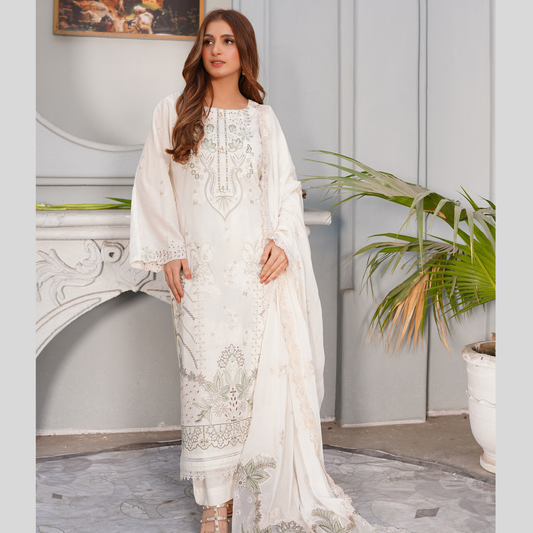 3 PIECE- EMBROIDERED LAWN SUIT (Unstitched)