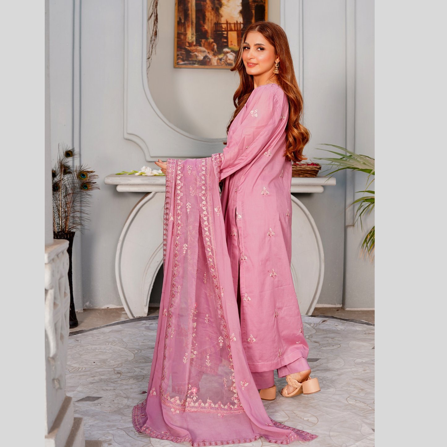 3 PIECE- EMBROIDERED LAWN SUIT (Unstitched)