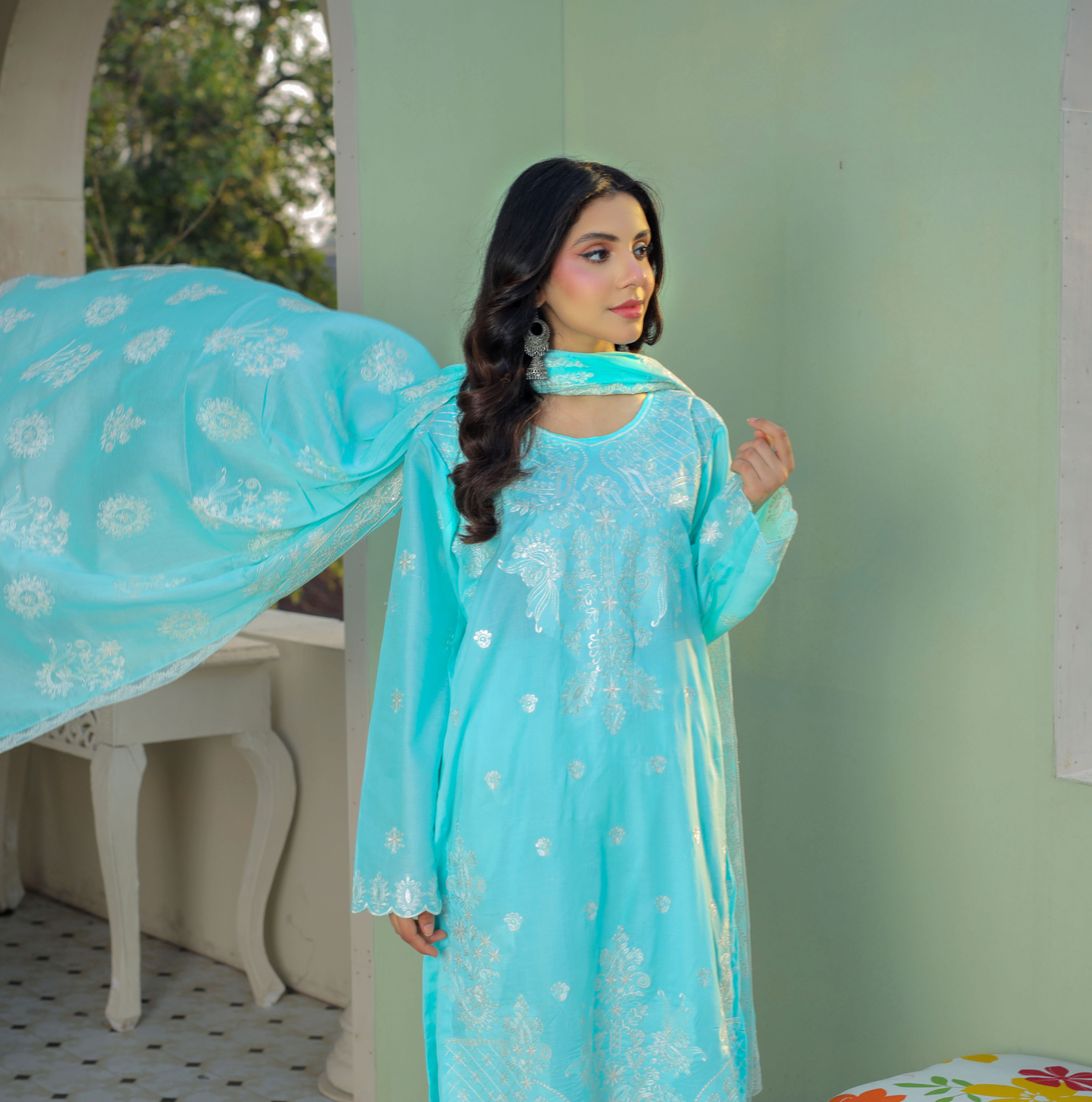 3 PIECE- EMBROIDERED LAWN SUIT (Unstitched)