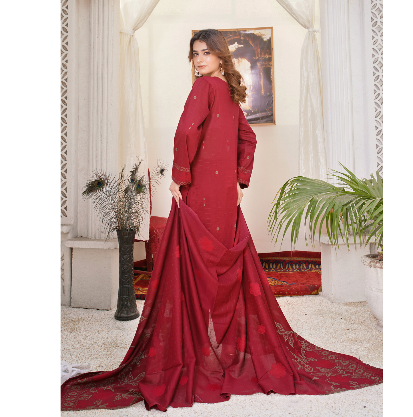 JACQUARD BROCHE AIRJET LAWN 3-PIECE SUIT (Unstitched)