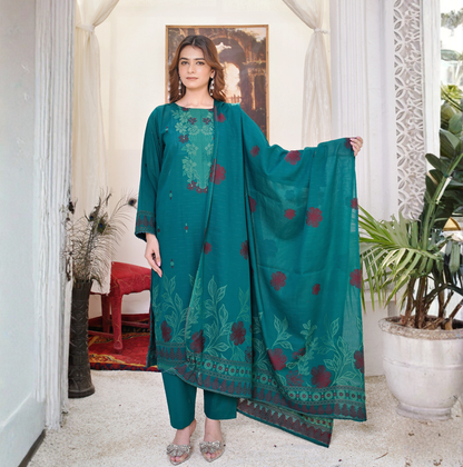 JACQUARD BROCHE AIRJET LAWN 3-PIECE SUIT (Unstitched)