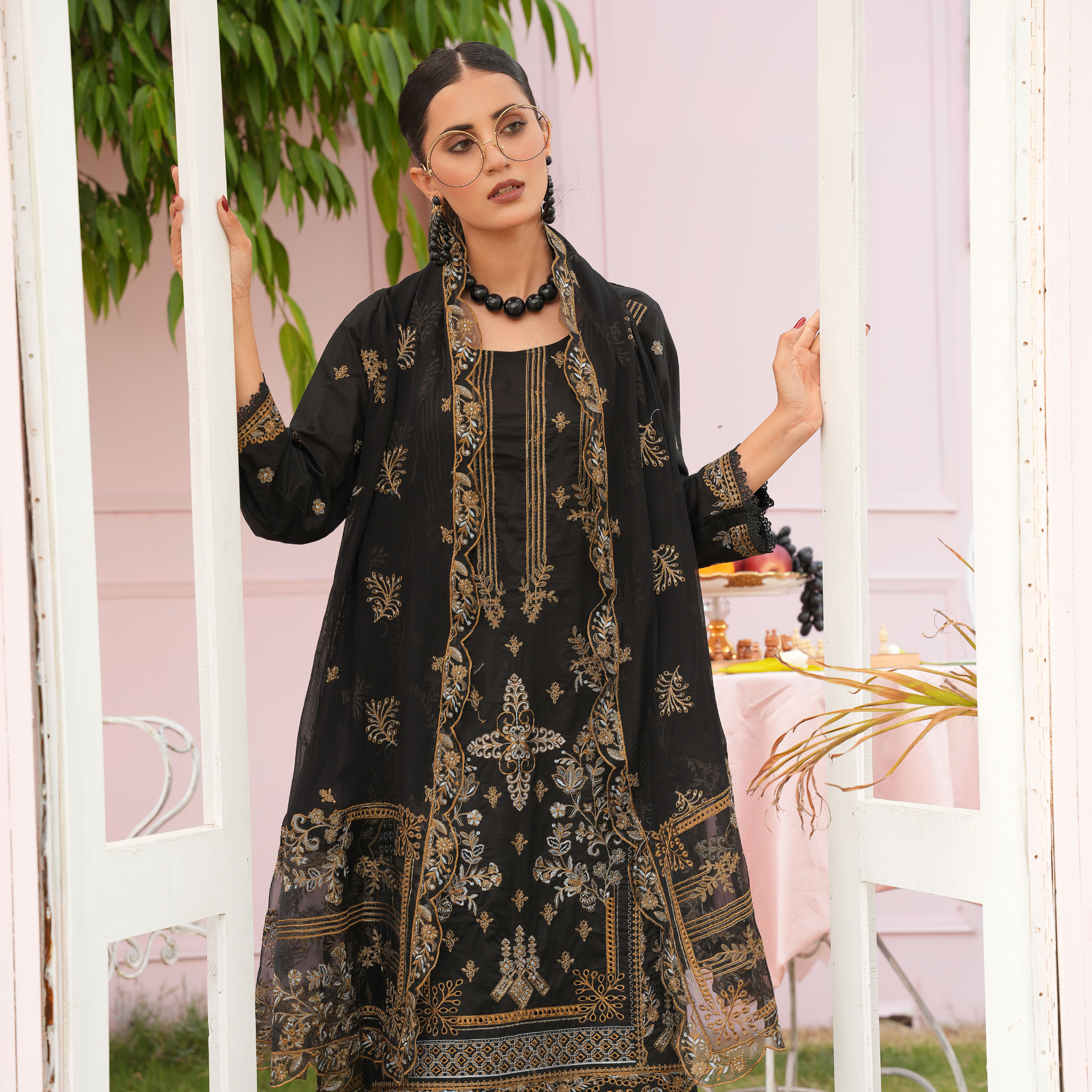 3PC Premium Embroidered Fine Lawn (Unstitched)
