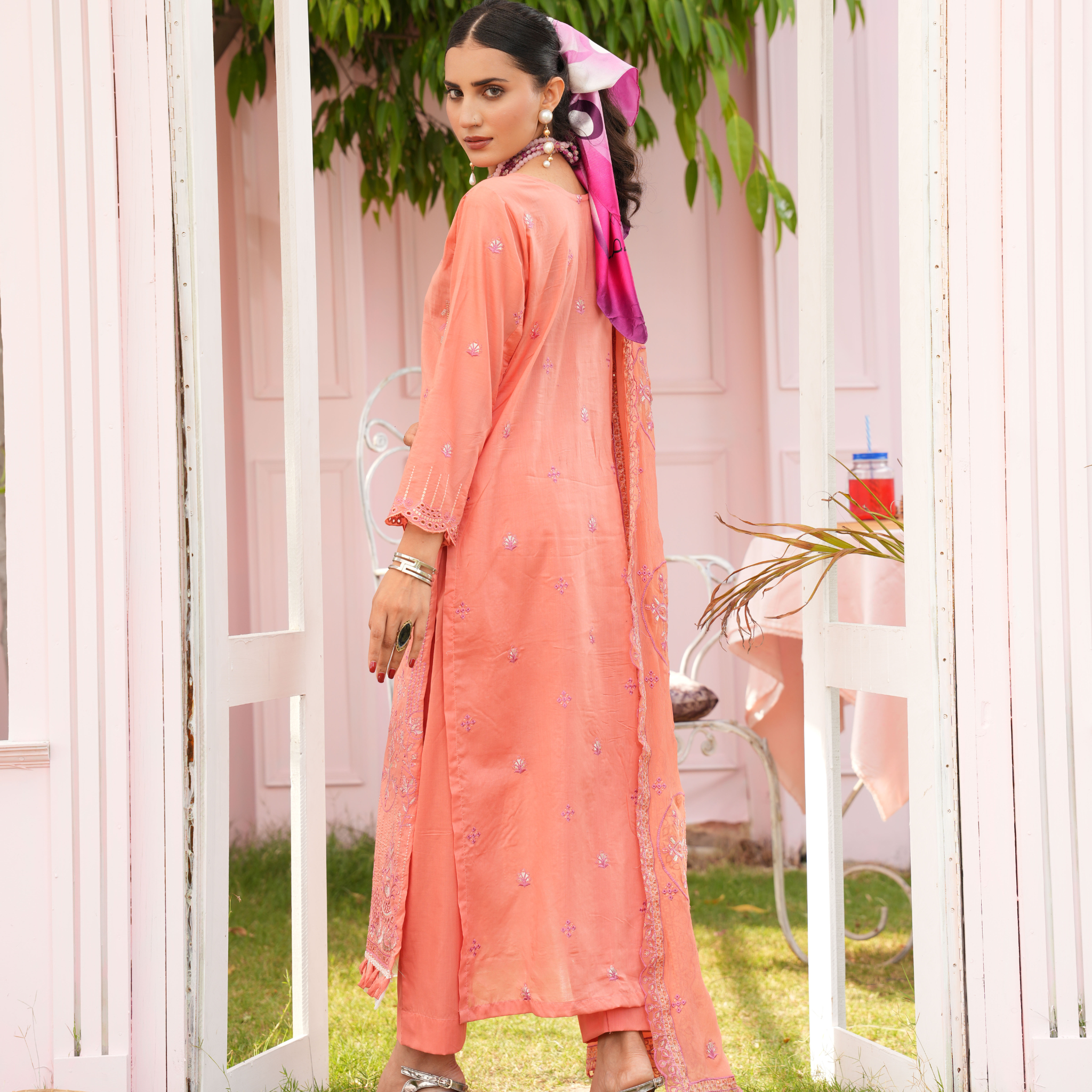 3PC Premium Embroidered Fine Lawn (Unstitched)