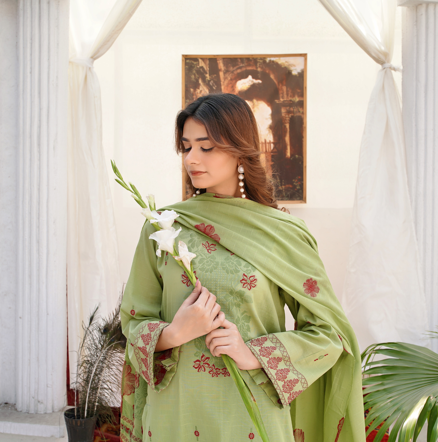 JACQUARD BROCHE AIRJET LAWN 3-PIECE SUIT (Unstitched)