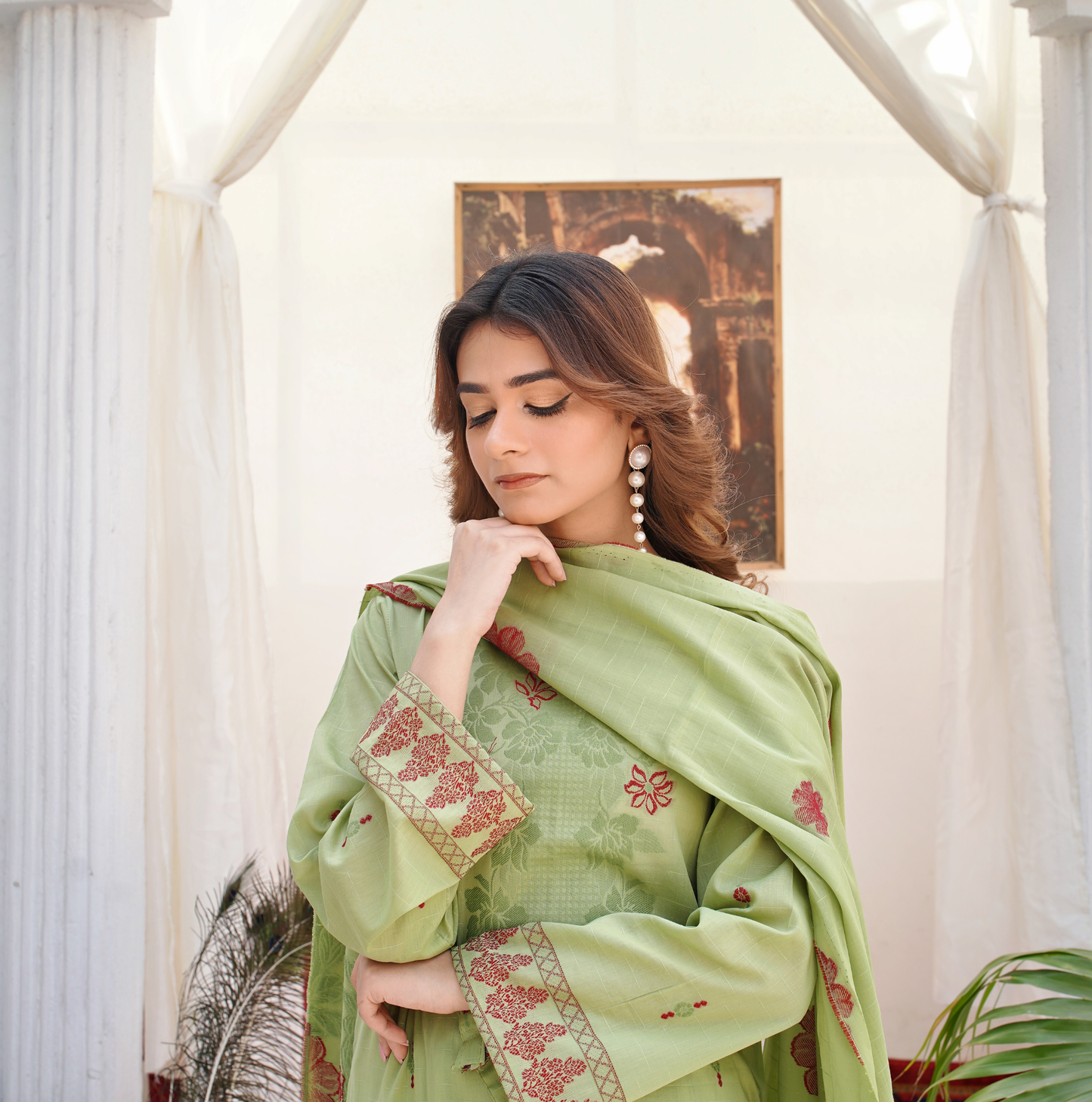 JACQUARD BROCHE AIRJET LAWN 3-PIECE SUIT (Unstitched)