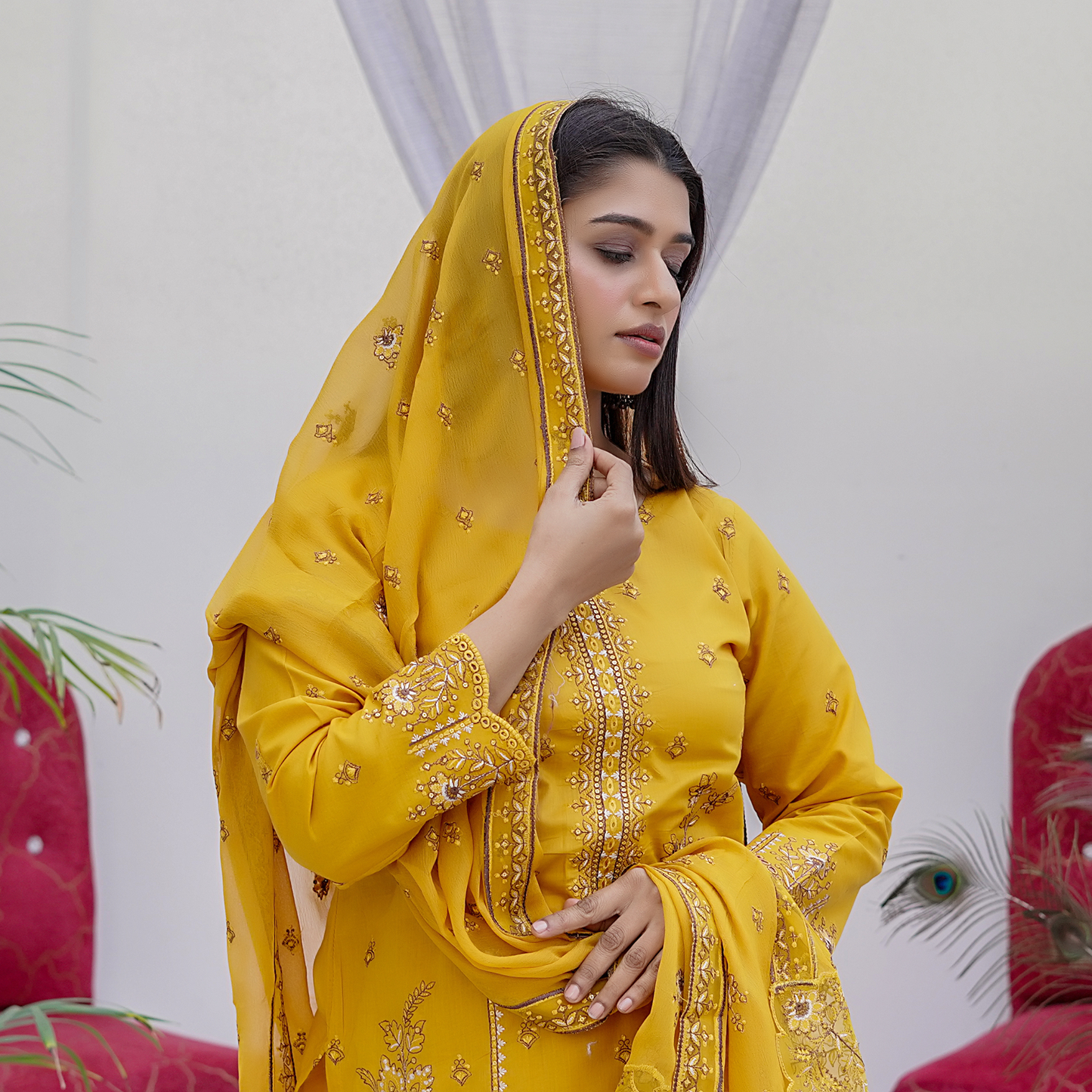 3 PIECE- EMBROIDERED LAWN SUIT (Unstitched)