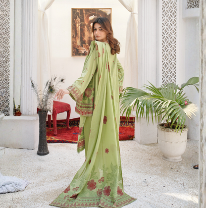 JACQUARD BROCHE AIRJET LAWN 3-PIECE SUIT (Unstitched)