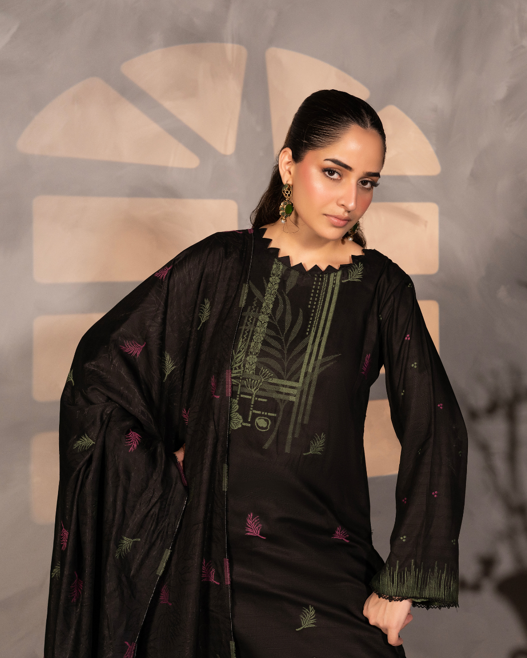3PC Premium Jacquard Viscose (Unstitched)