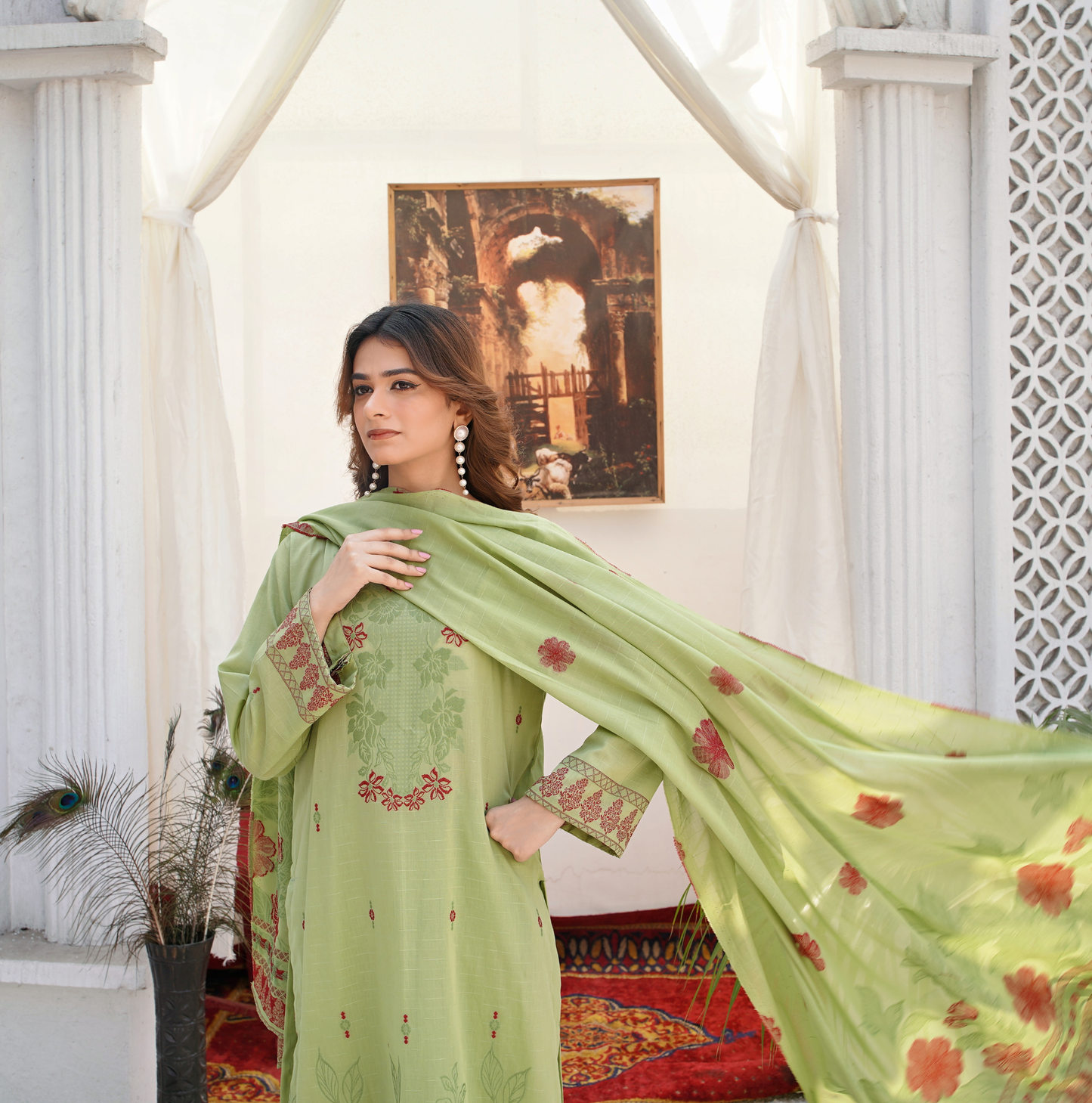 JACQUARD BROCHE AIRJET LAWN 3-PIECE SUIT (Unstitched)