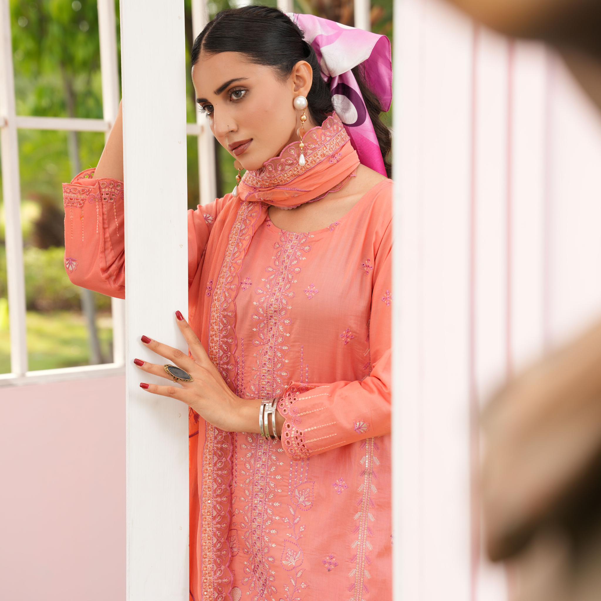3PC Premium Embroidered Fine Lawn (Unstitched)