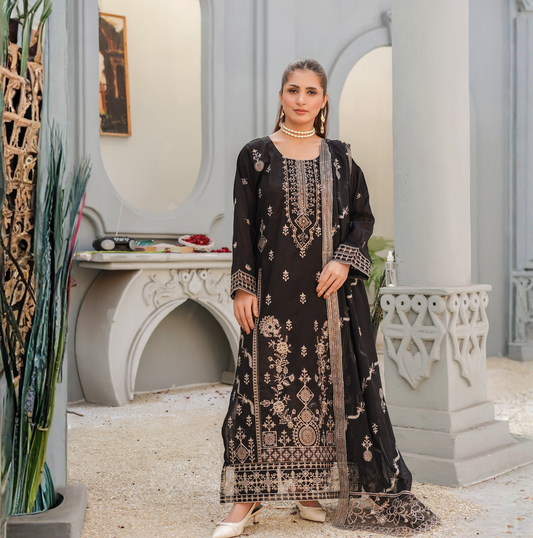 3 PIECE- EMBROIDERED LAWN SUIT (Unstitched)