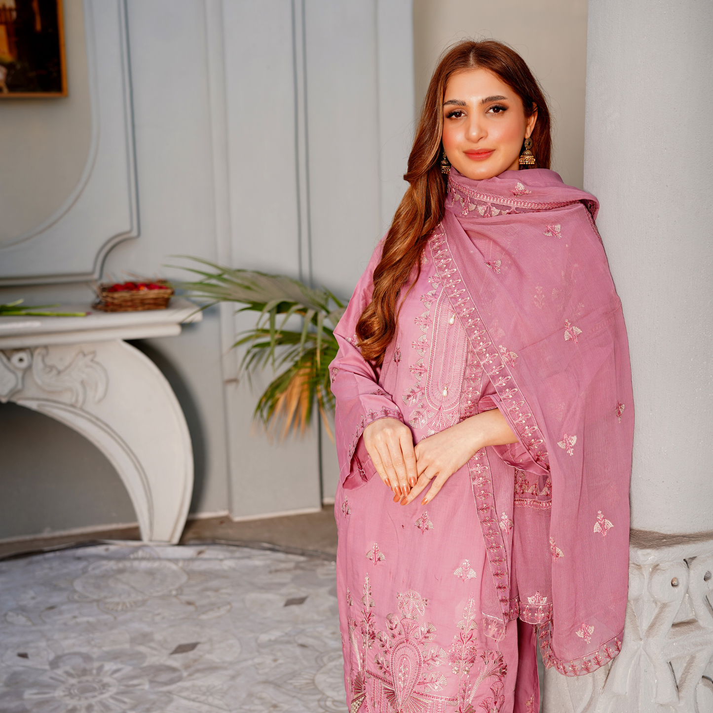 3 PIECE- EMBROIDERED LAWN SUIT (Unstitched)