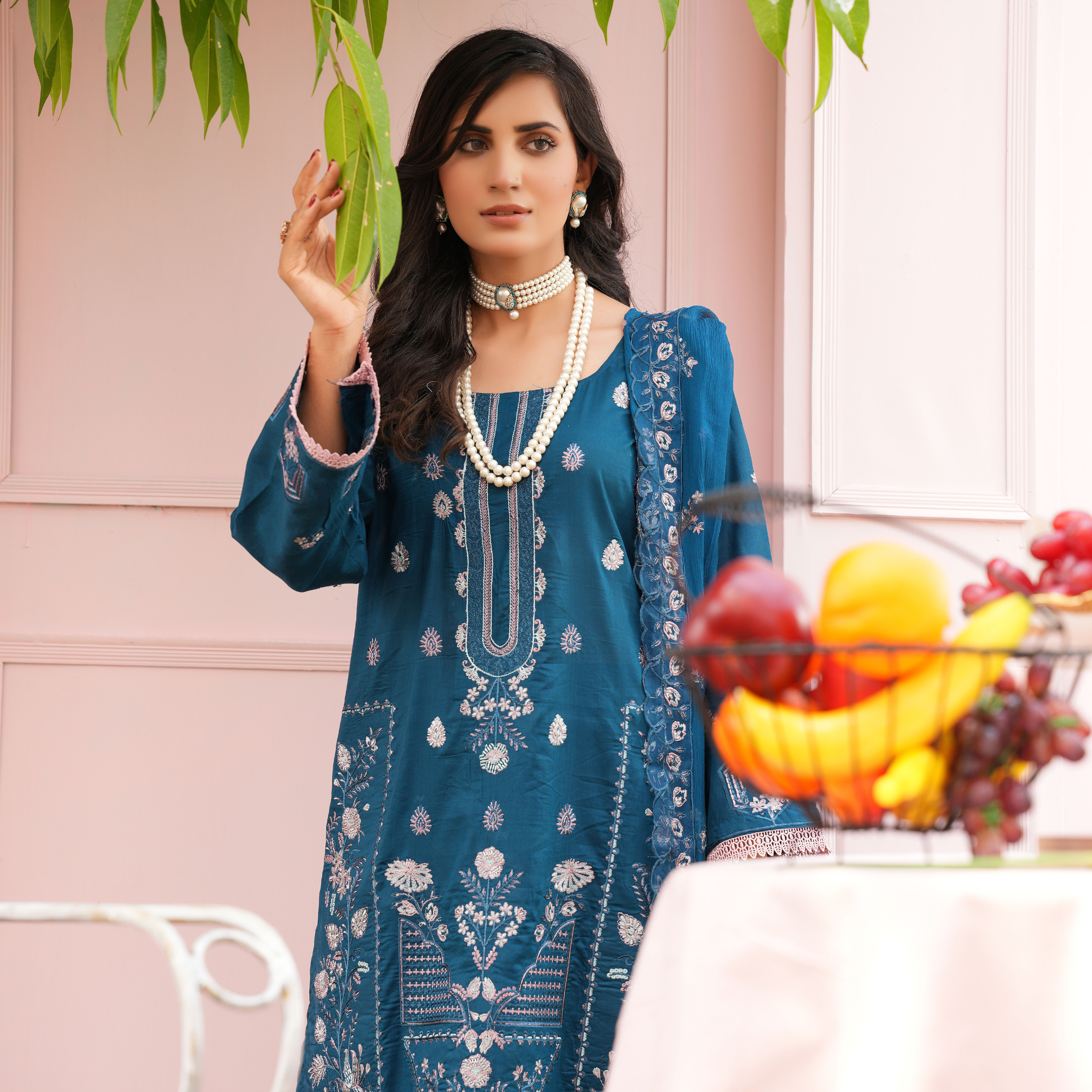 3PC Premium Embroidered Fine Lawn (Unstitched)