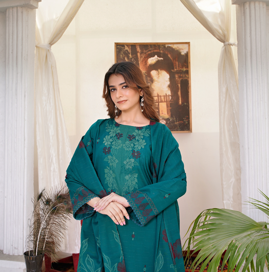 JACQUARD BROCHE AIRJET LAWN 3-PIECE SUIT (Unstitched)