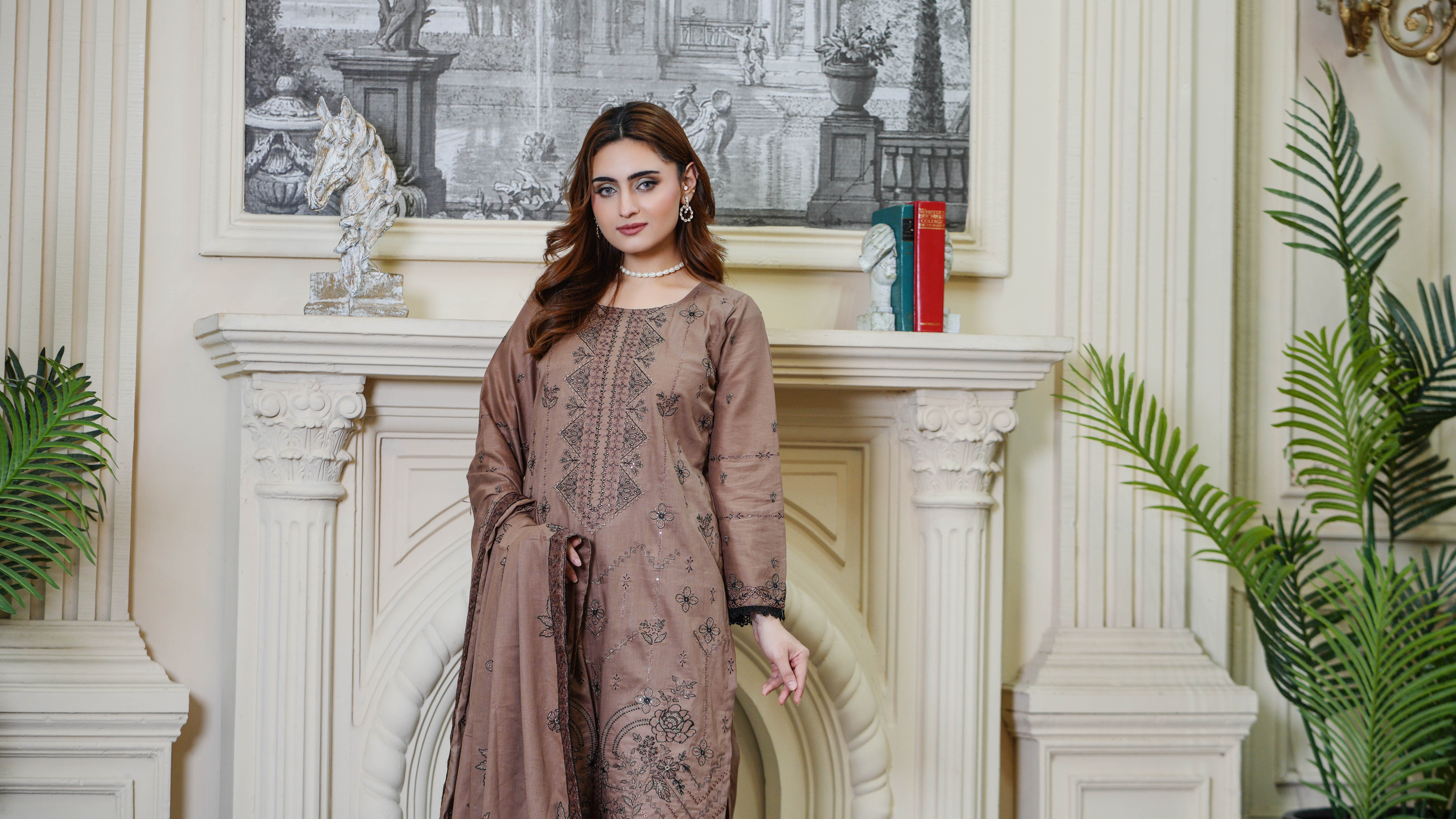 3PC EMBROIDERED FINE LAWN (UNSTITCHED)