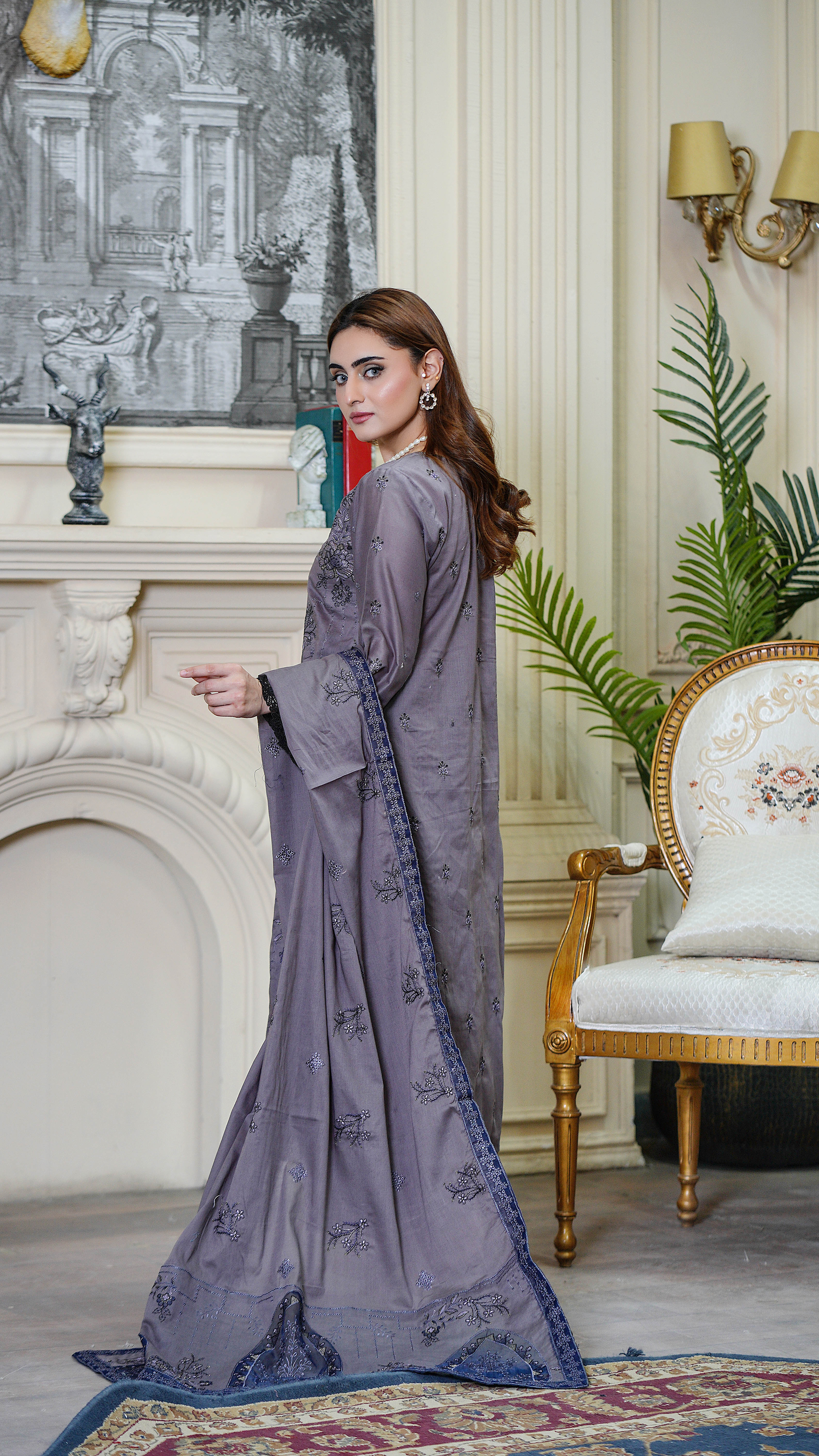 3PC EMBROIDERED FINE LAWN (UNSTITCHED)