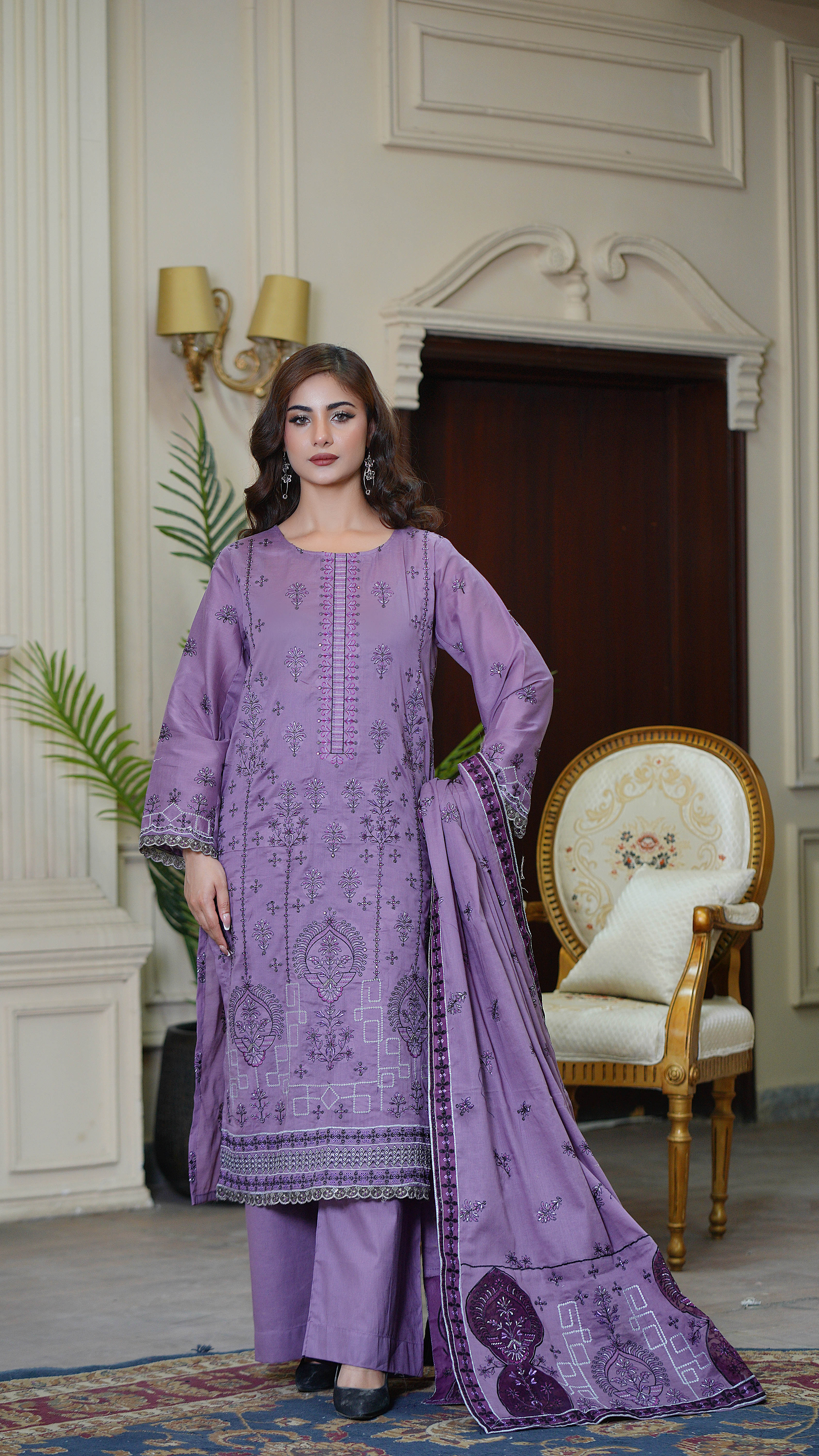 3PC EMBROIDERED FINE LAWN (UNSTITCHED)