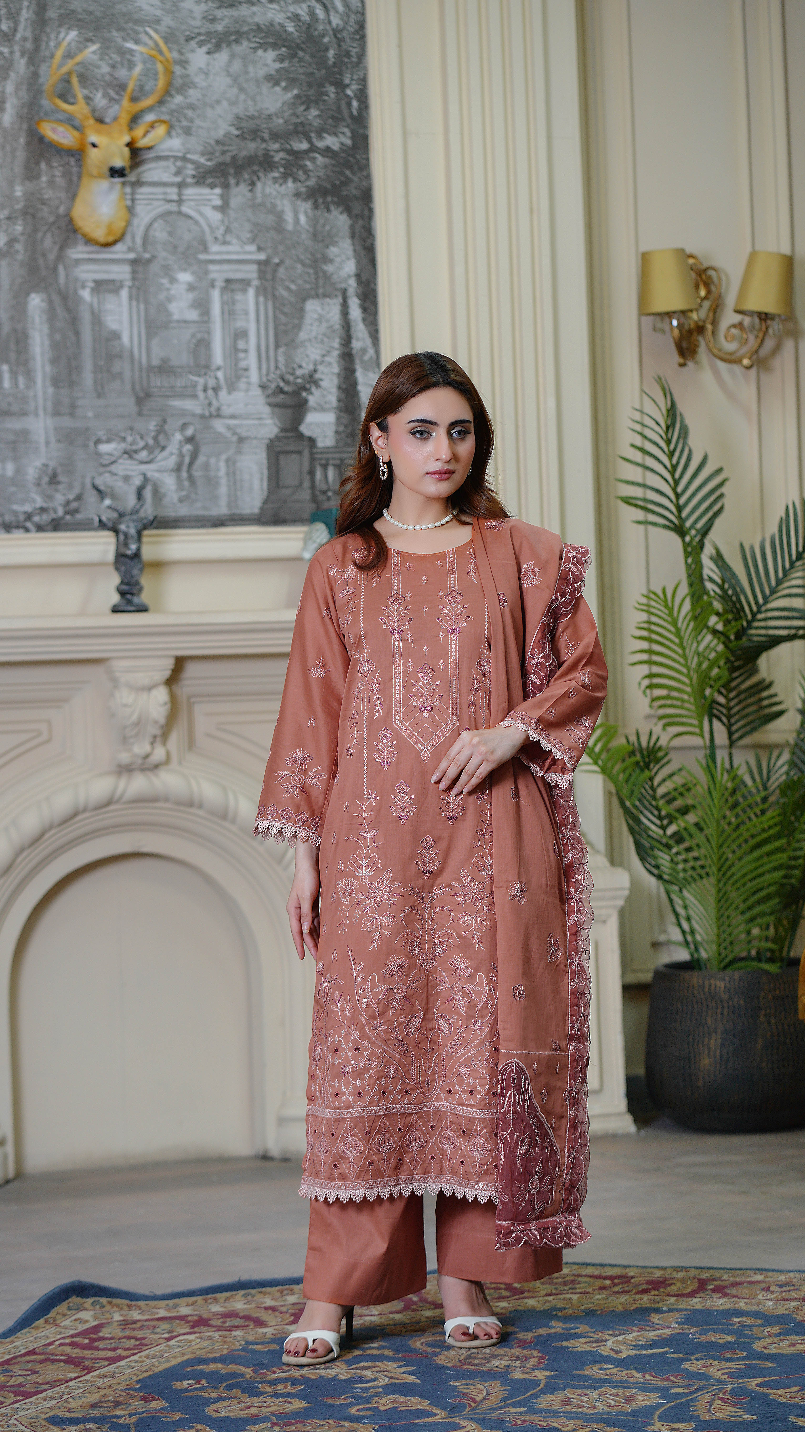 3PC EMBROIDERED FINE LAWN (UNSTITCHED)