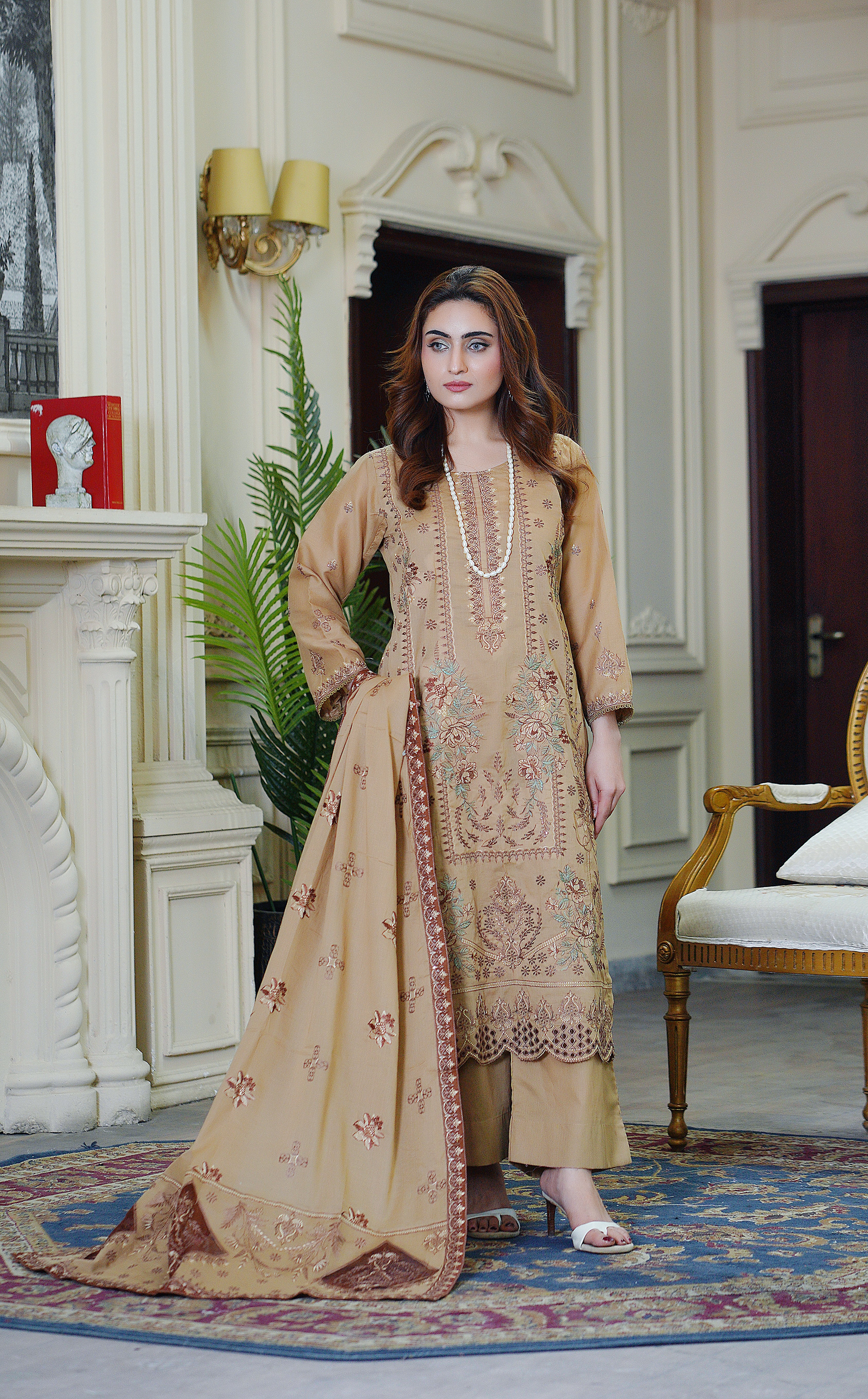 3PC EMBROIDERED FINE LAWN (UNSTITCHED)