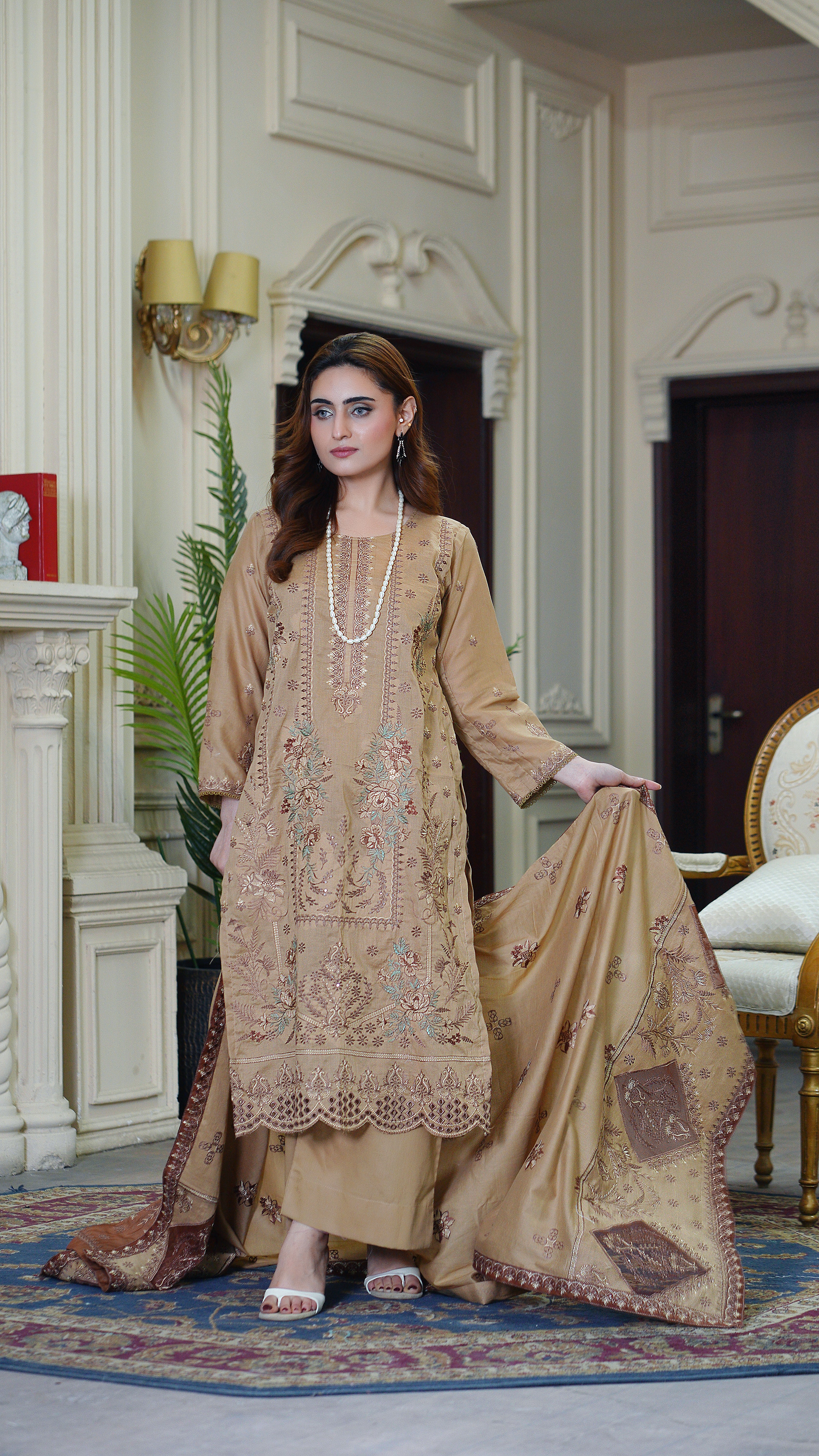 3PC EMBROIDERED FINE LAWN (UNSTITCHED)