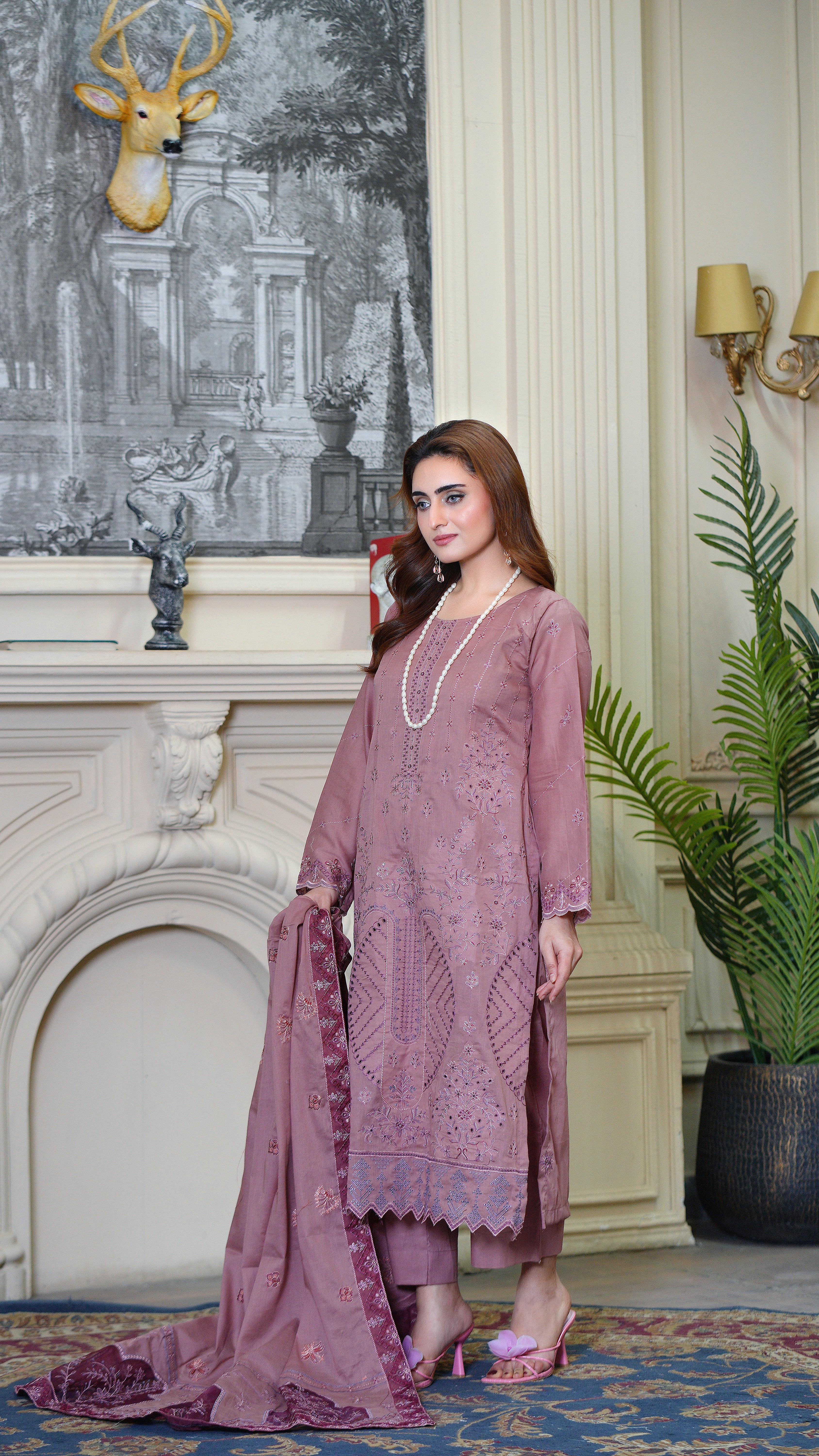 3PC EMBROIDERED FINE LAWN (UNSTITCHED)