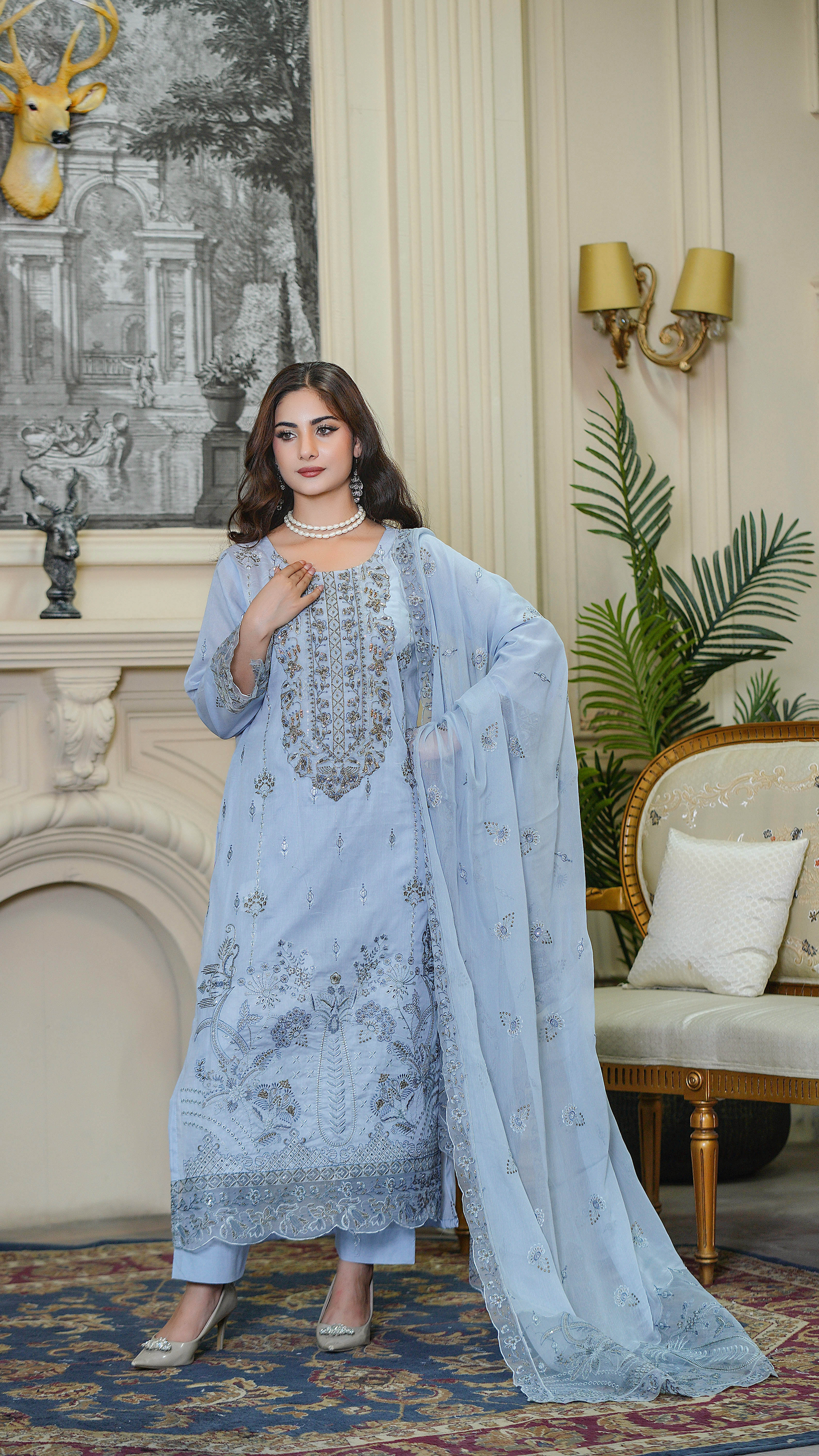 3PC EMBROIDERED PREMIUM LAWN (UNSTITCHED)
