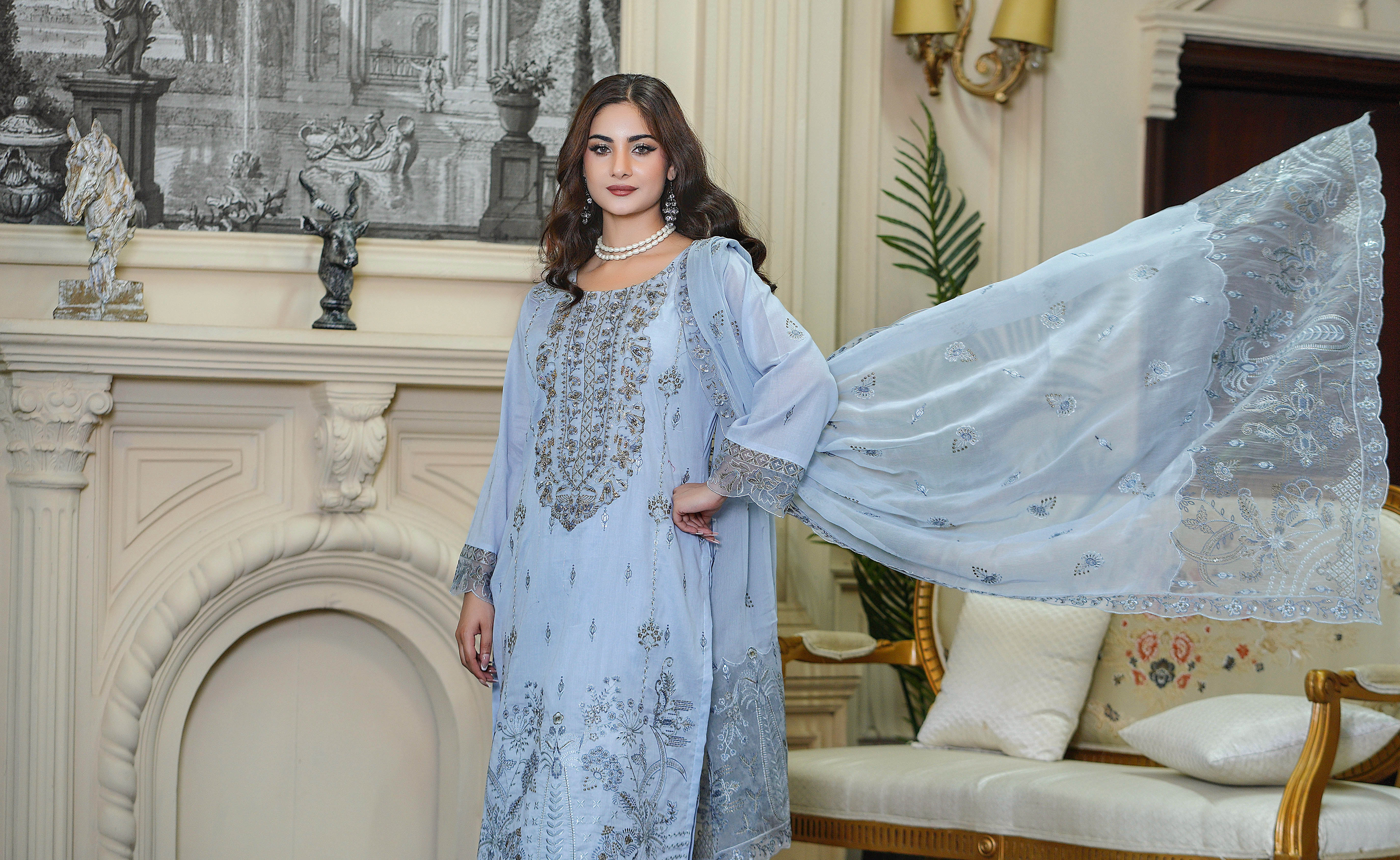 3PC EMBROIDERED PREMIUM LAWN (UNSTITCHED)
