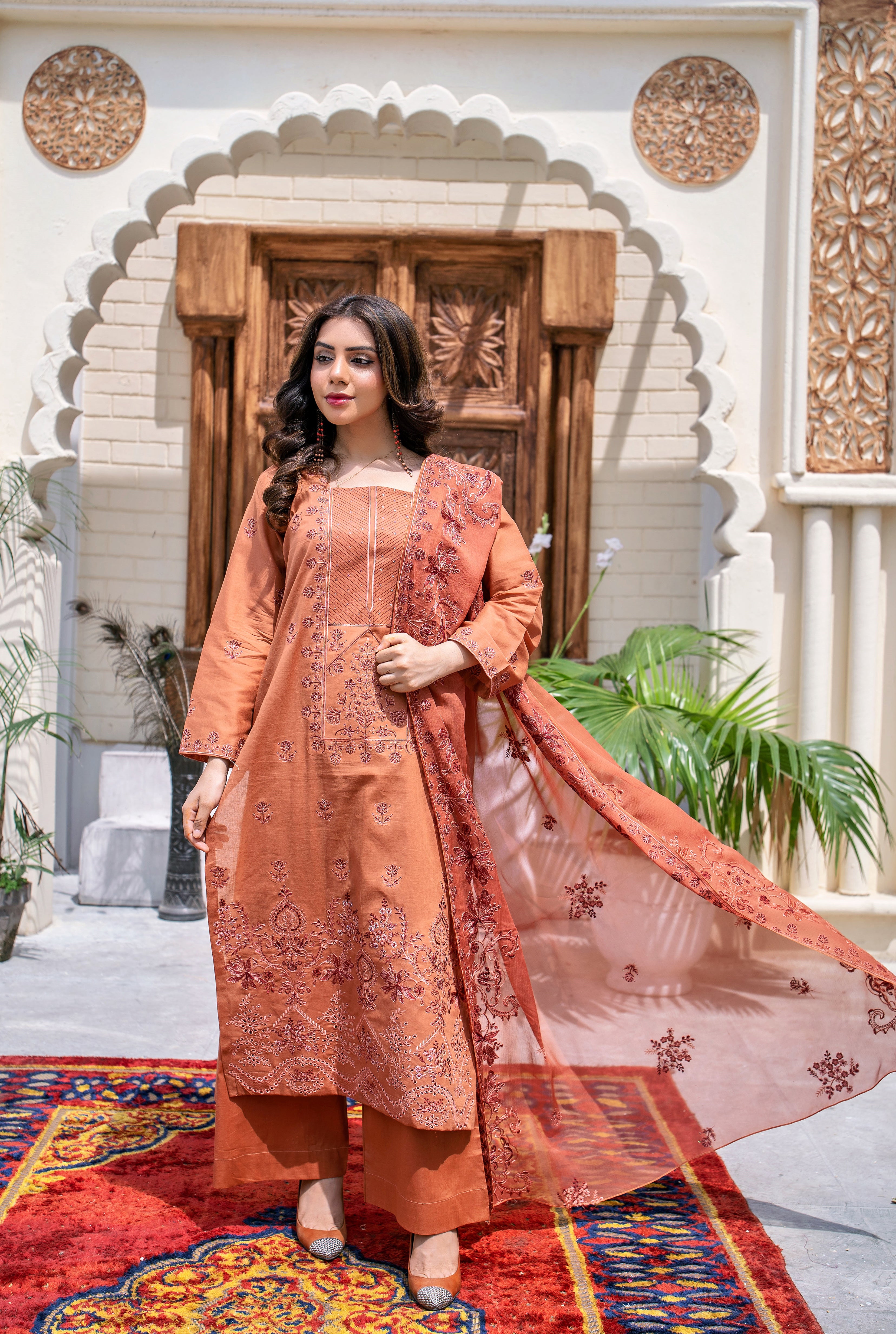 3 PIECE- EMBROIDERED LAWN SUIT (unstitched)