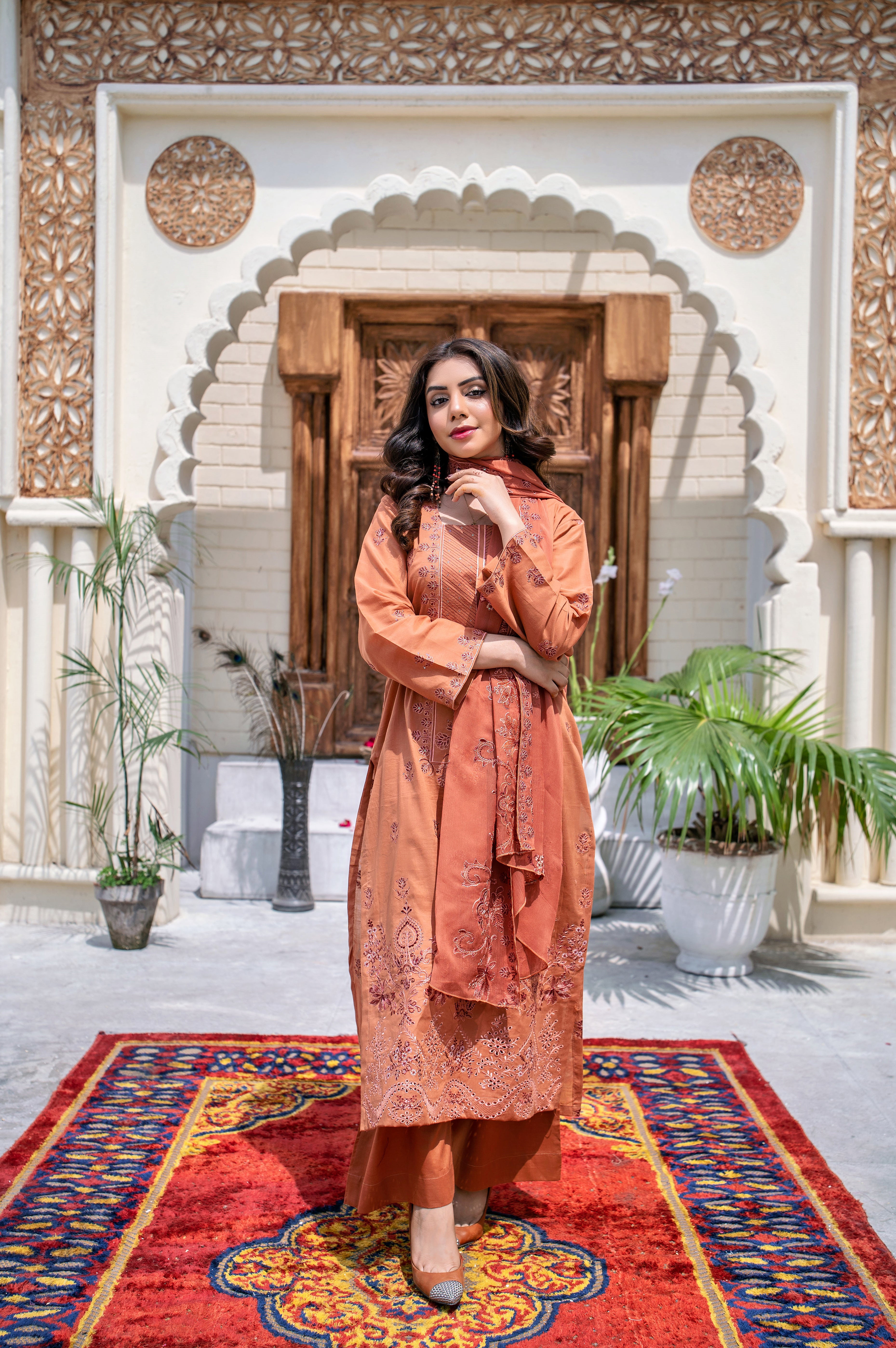 3 PIECE- EMBROIDERED LAWN SUIT (unstitched)
