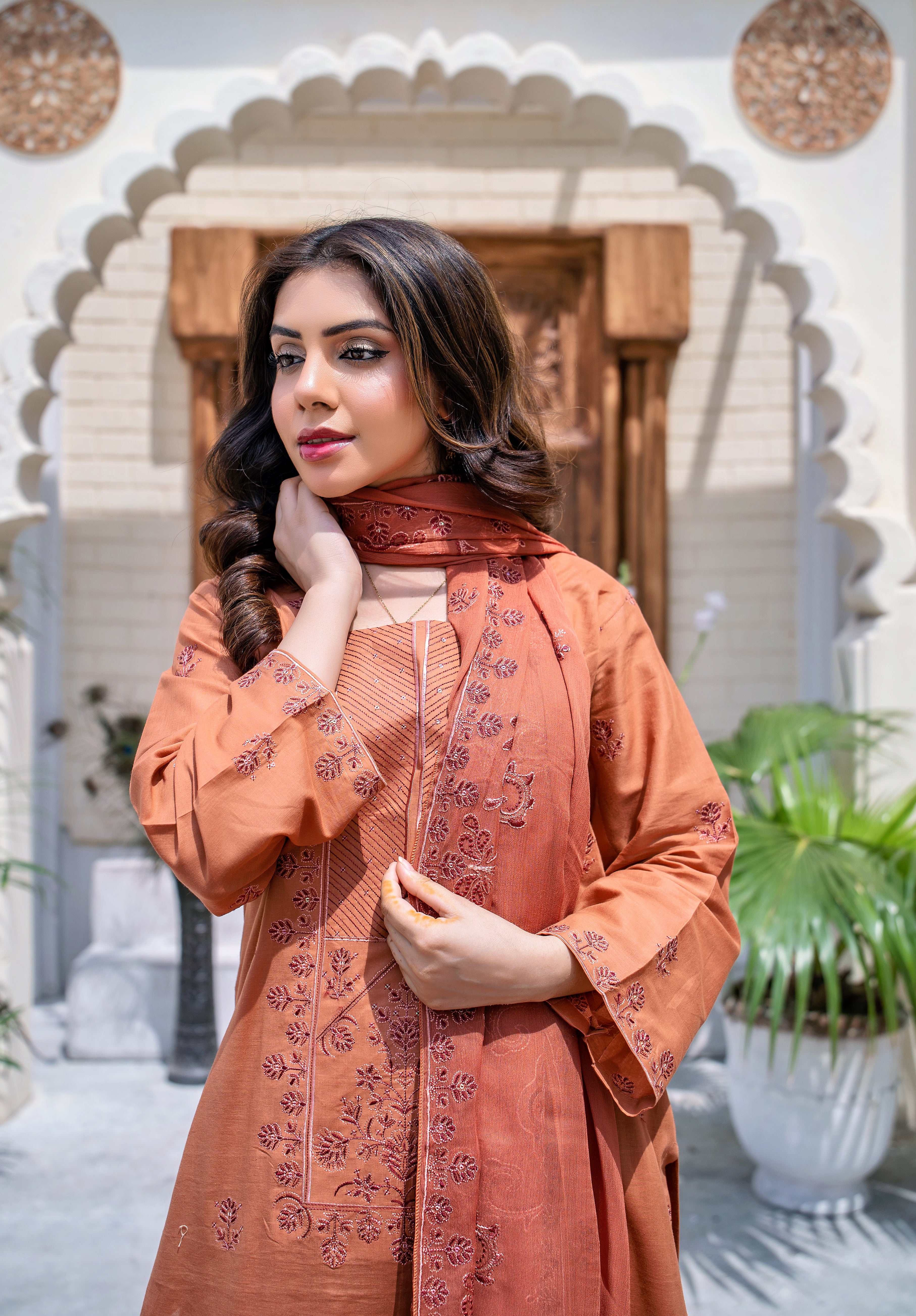 3 PIECE- EMBROIDERED LAWN SUIT (unstitched)